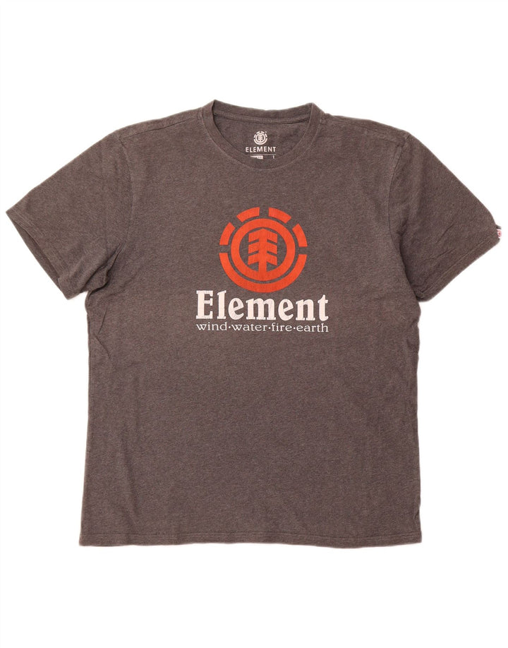 ELEMENT T-shirt graphique coupe régulière pour hommes, grand, gris, coton