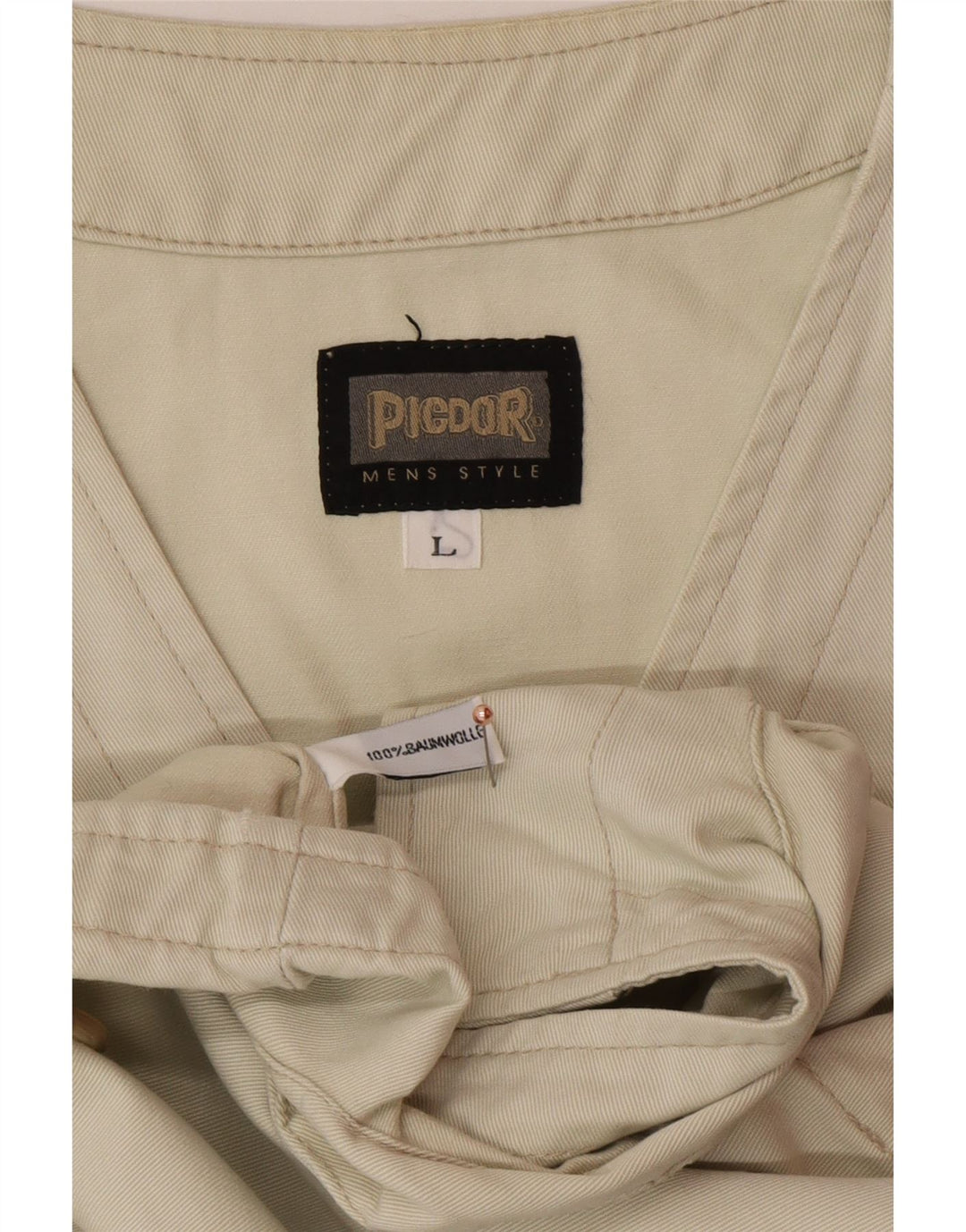 PICDOR Gilet utilitaire pour homme UK 40 Grand coton beige