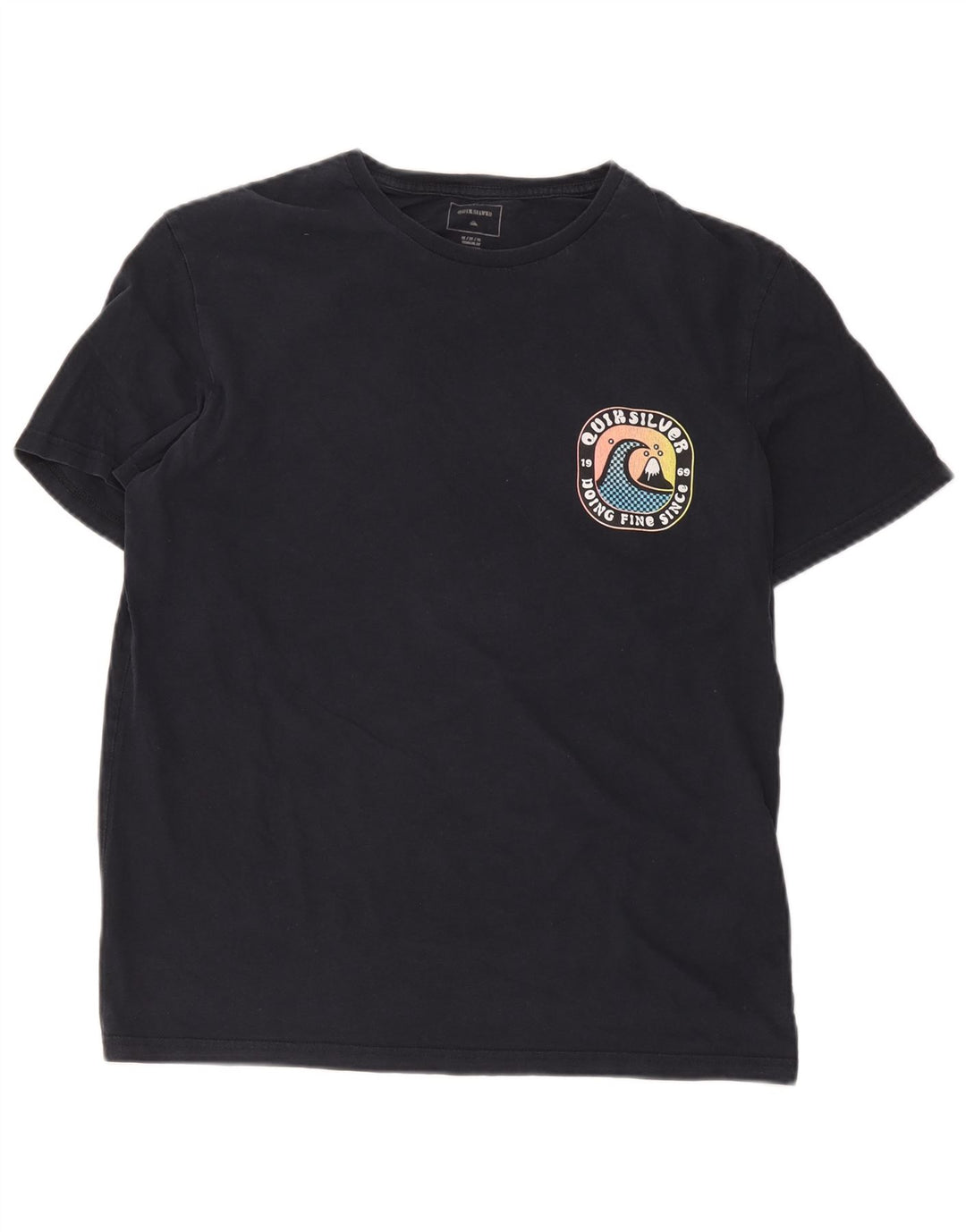 Quiksilver T-Shirt Graphique Homme Bleu Marine Moyen Coton