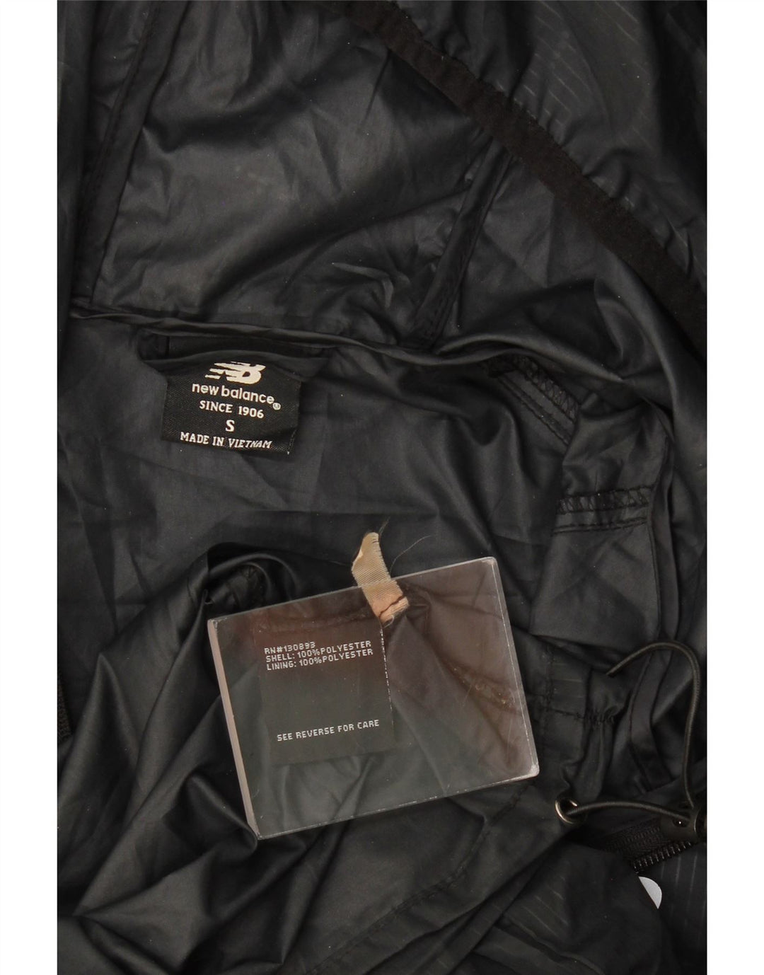 New Balance Veste de pluie à capuche graphique pour homme UK 36 Small Noir Polyester