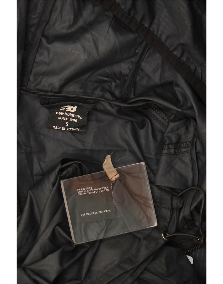 New Balance Veste de pluie à capuche graphique pour homme UK 36 Small Noir Polyester