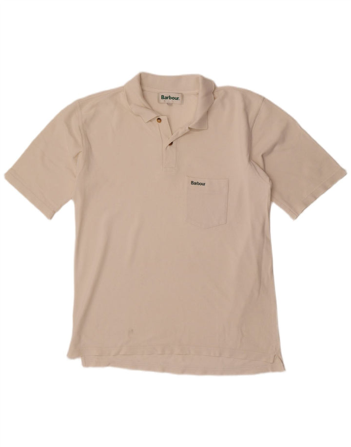 Barbour Polo Homme Grand Coton Blanc Cassé