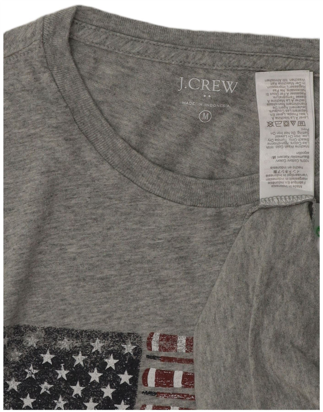 J. CREW T-Shirt Graphique Homme Gris Moyen Coton