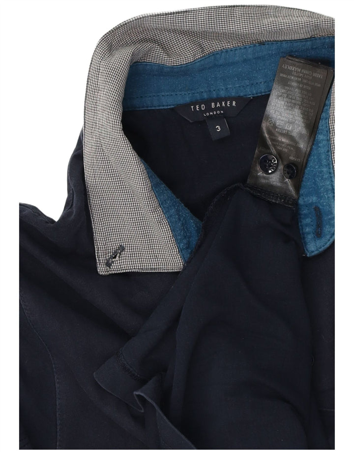 Ted Baker Polo Homme Taille 3 Bleu Marine Moyen Coton
