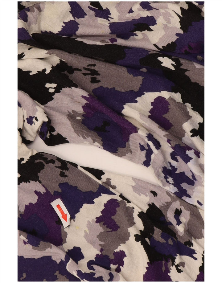 Marks & Spencer Robe basique à manches 3/4 pour femme UK 16 Large Violet Camouflage