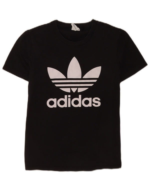 Adidas T-shirt graphique pour femme UK 10 Petit Noir