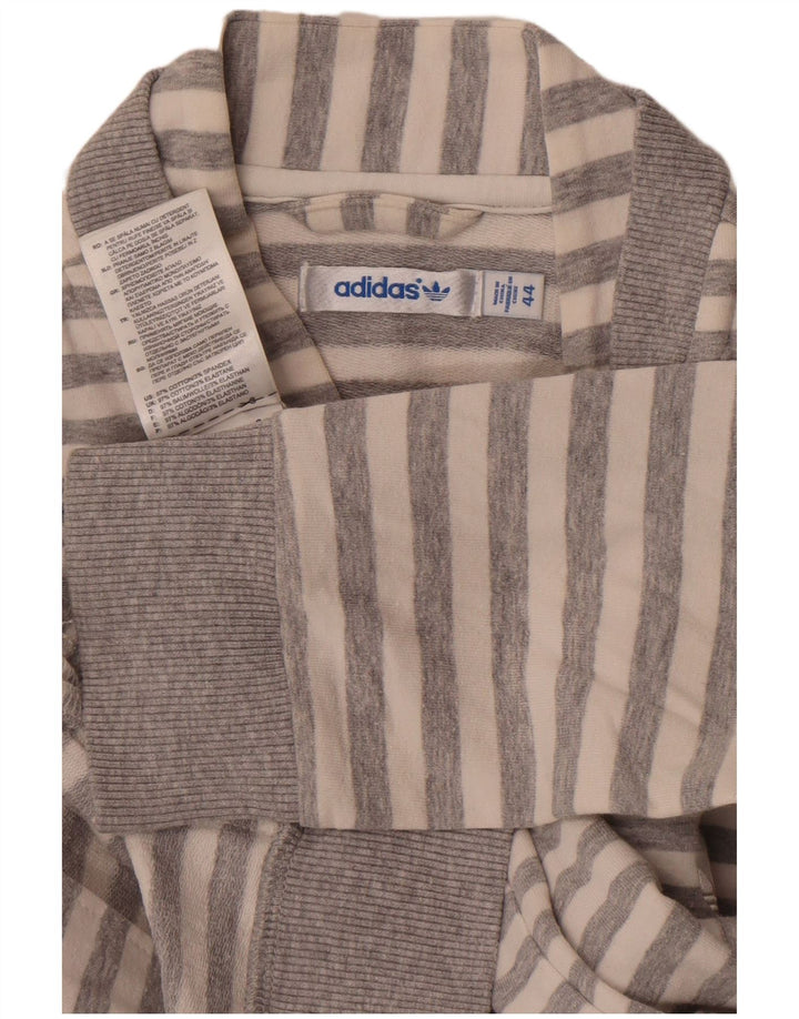 Adidas Veste de survêtement graphique pour femme IT 44 en coton rayé gris moyen