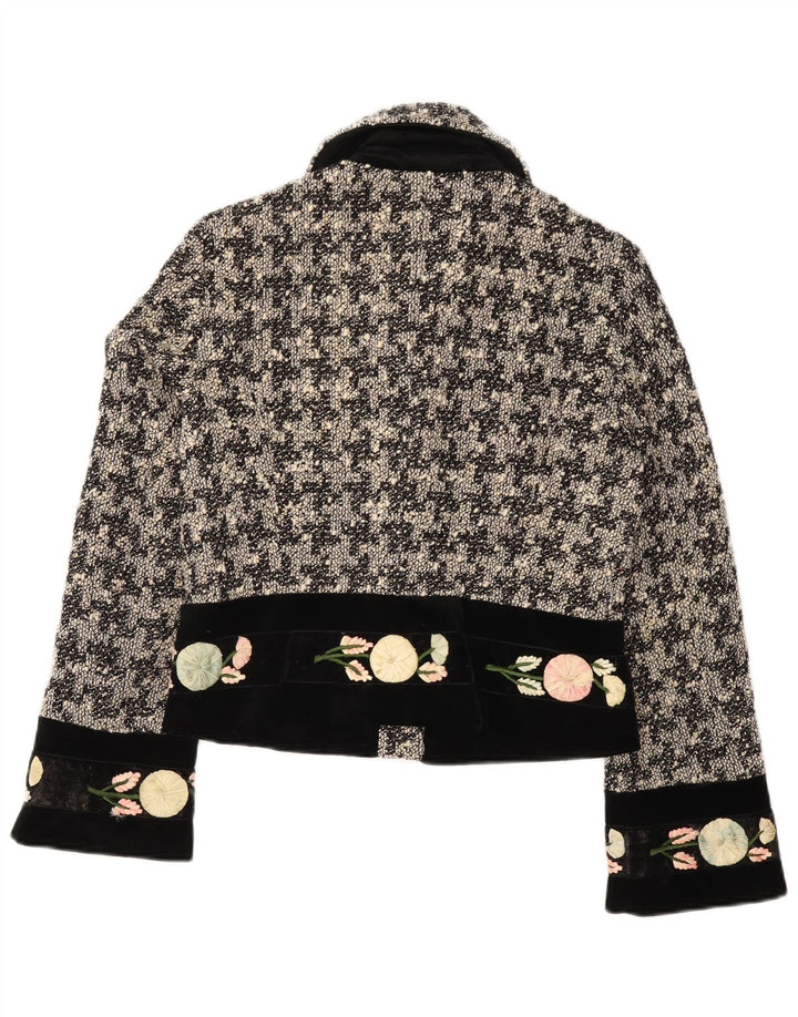 Mariella Burani Veste blazer à 5 boutons pour femme UK 14 Noir moyen