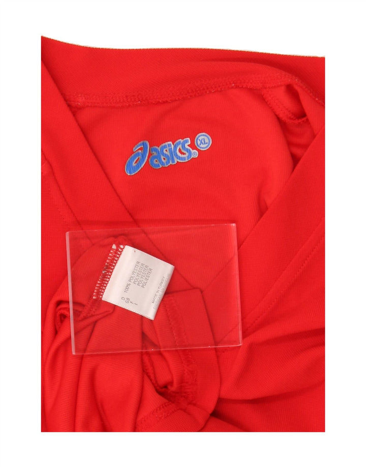 ASICS Mens T-Shirt Top XL Red Polyester Vintage Asics and Second-Hand Asics from Messina Hembry 