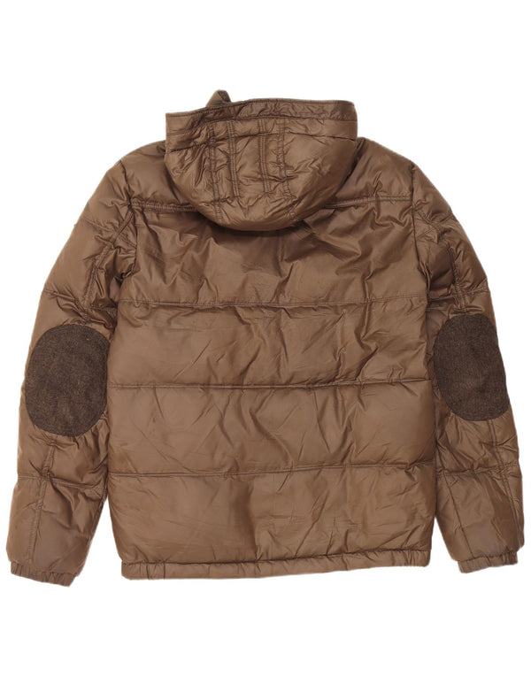 Guess Veste matelassée à capuche pour hommes UK 34 XS Marron Polyester