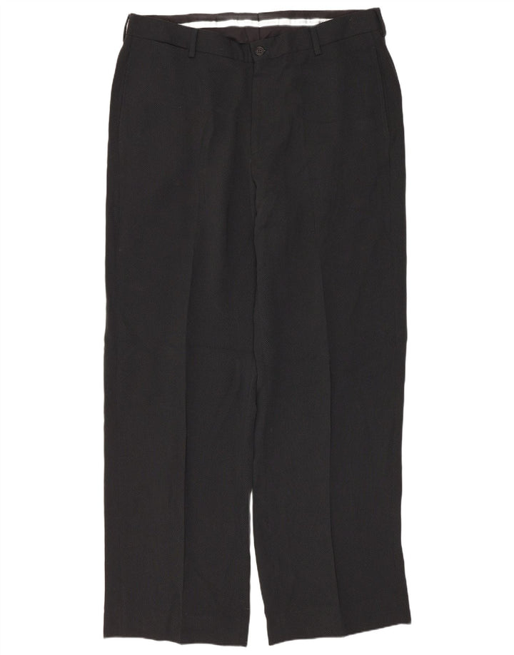 EMPORIO ARMANI Pantalon de costume droit pour homme W36 L32 Noir à fines rayures