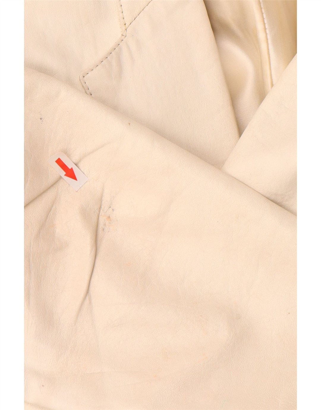 vintage Femme Cuir 2 Pièces Jupe Ensemble UK 12 Moyen W26 Off White