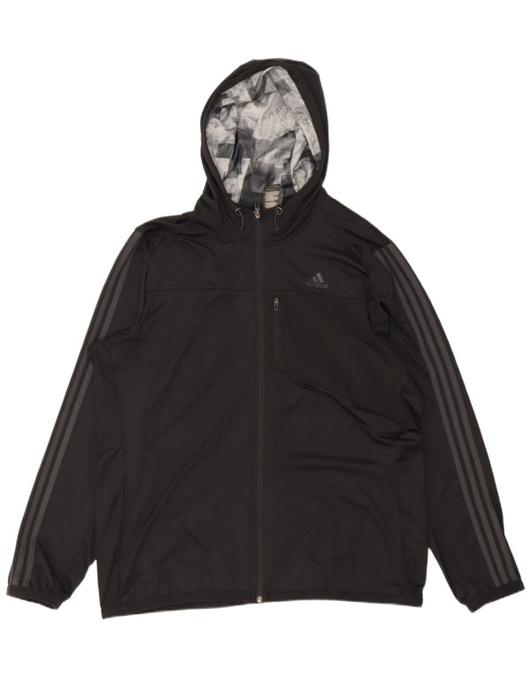 Adidas Hommes Climacool À Capuche Survêtement Top Veste Grand Noir Polyester
