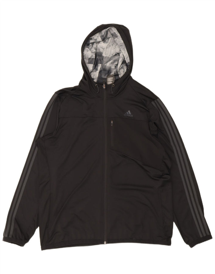Adidas Hommes Climacool À Capuche Survêtement Top Veste Grand Noir Polyester