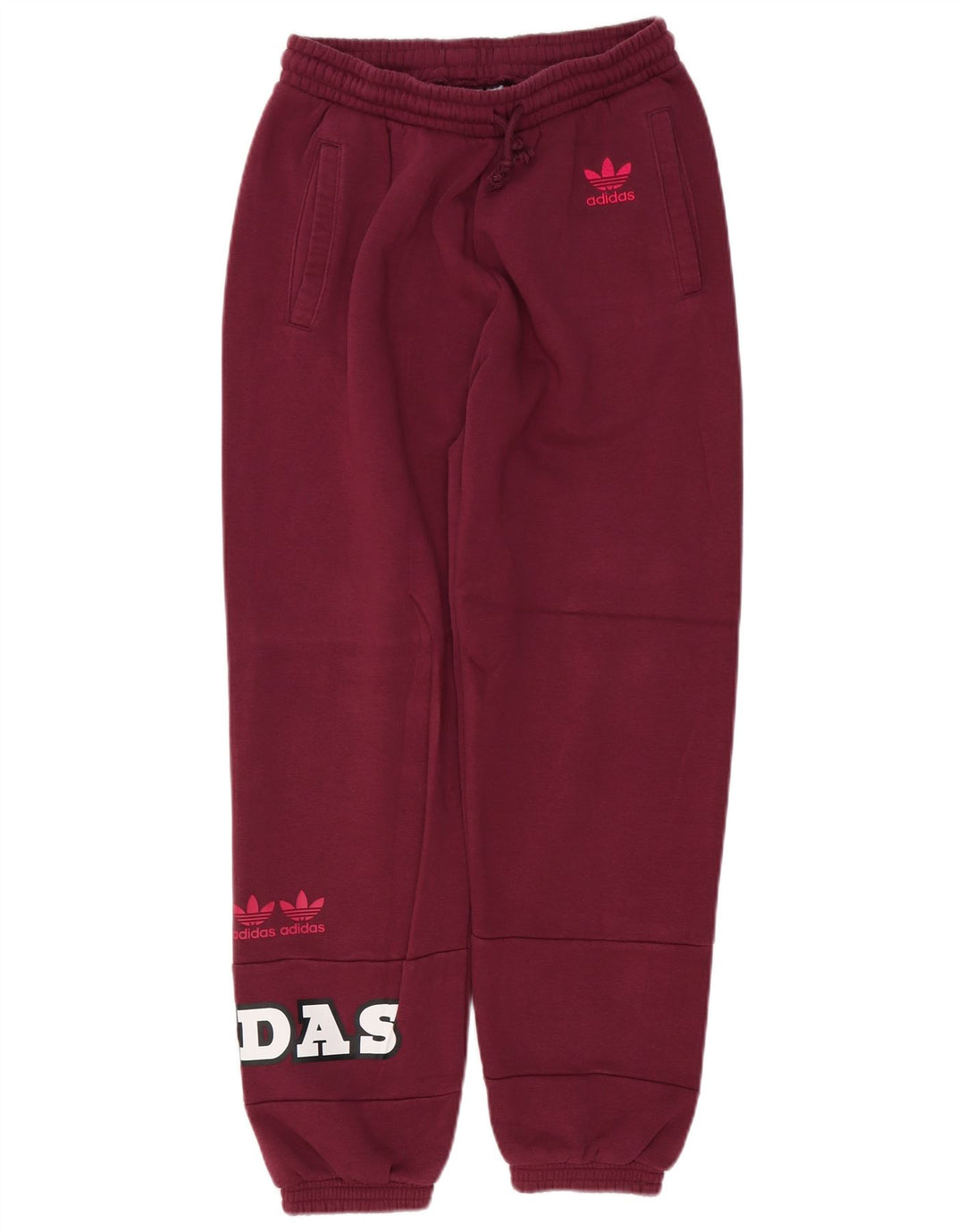 ADIDAS Pantalon de survêtement graphique pour femme UK 12 Bordeaux moyen