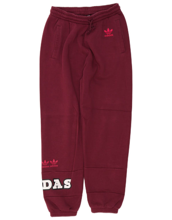 ADIDAS Pantalon de survêtement graphique pour femme UK 12 Bordeaux moyen