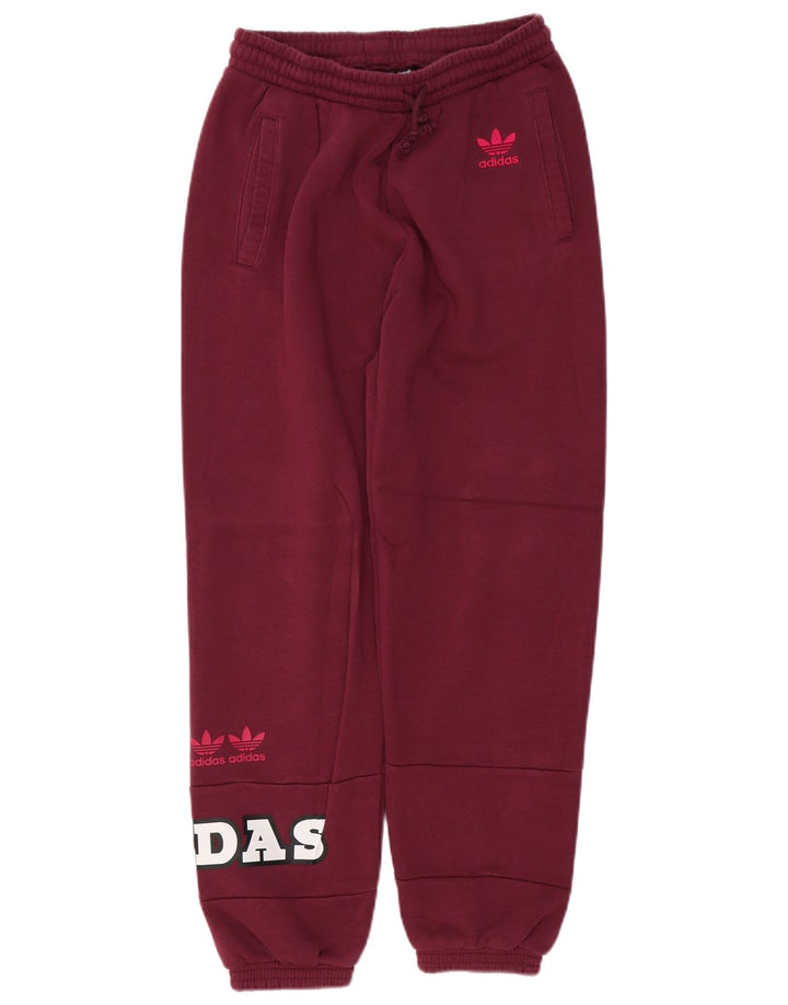 ADIDAS Pantalon de survêtement graphique pour femme UK 12 Bordeaux moyen