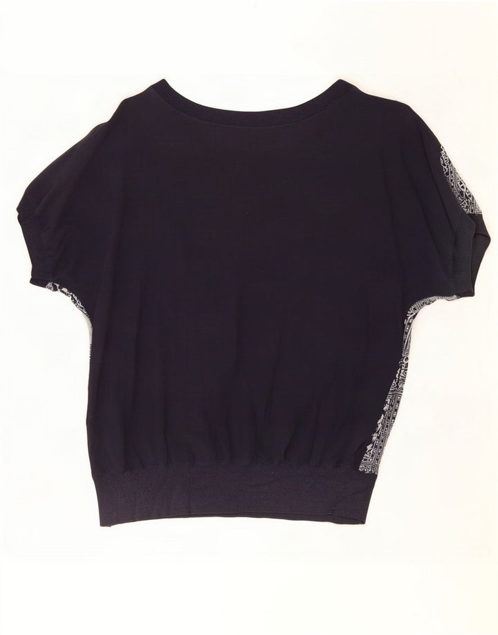 Diana Bentall's Chemisier surdimensionné pour femme UK 16 Grand patchwork bleu marine
