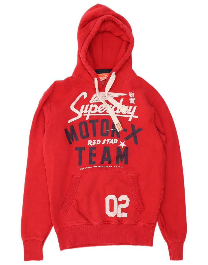 Superdry Pull à Capuche Graphique Homme Rouge Moyen Coton