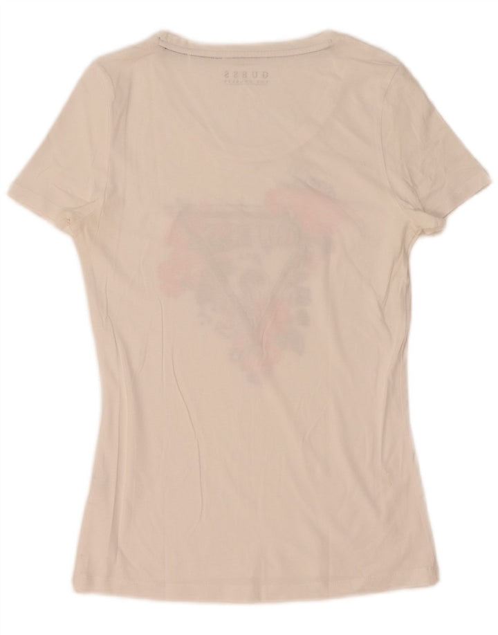 Guess T-shirt graphique pour femme UK 12 Blanc moyen