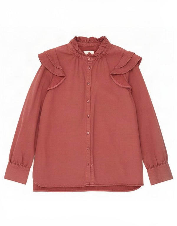 Second Female Womens Shirt Blouse UK 12 Medium Burgundy Lyocell