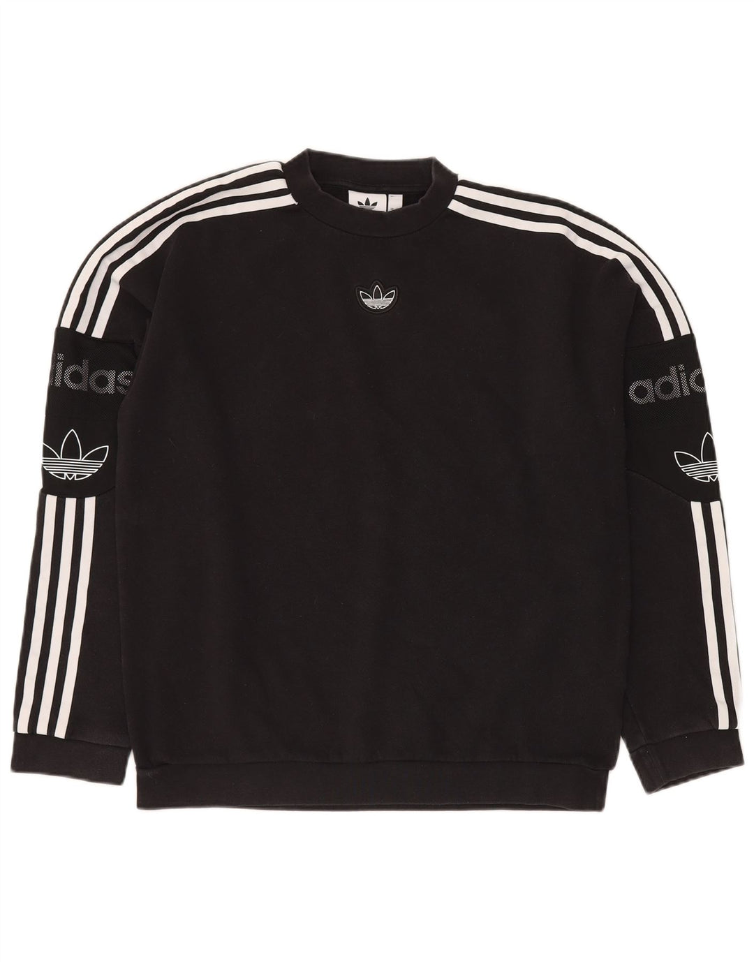 ADIDAS Sweat-shirt graphique coupe ample pour hommes, petit coton noir