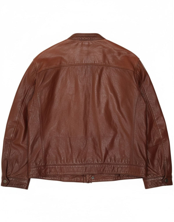 veste en cuir homme vintage UK 38 Cuir brun moyen