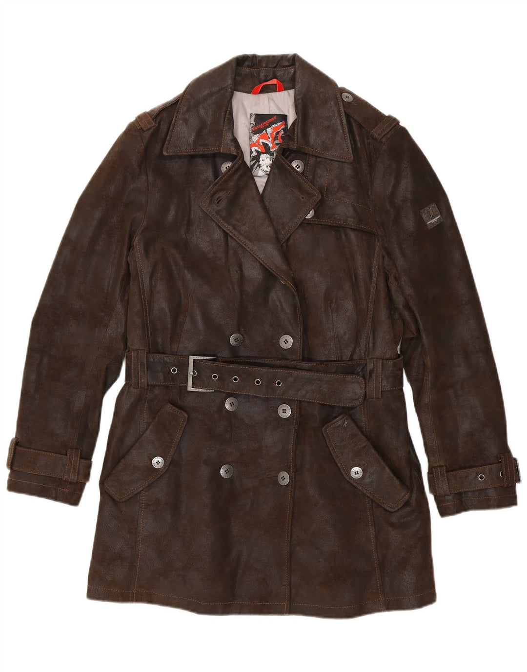 Frieda & Freddies Manteau en cuir pour femme IT 44 Marron moyen