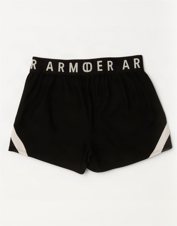 Under Armour Short de sport Heat Gear pour femme UK 10 Small Noir Colourblock