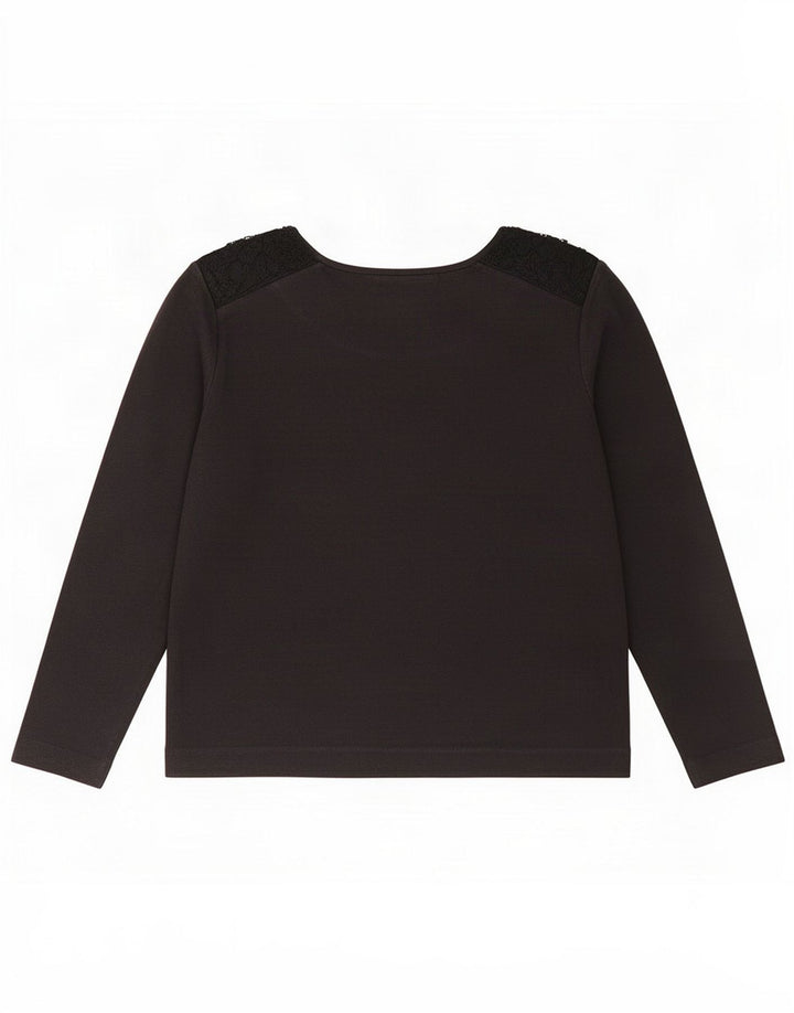 Massimo Dutti Haut à manches longues pour femme UK 44 Medium Noir