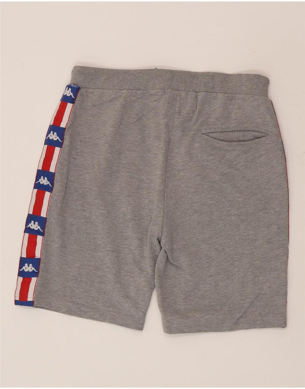 Kappa Short de Sport Graphique Homme Gris Moyen Coton Colorblock