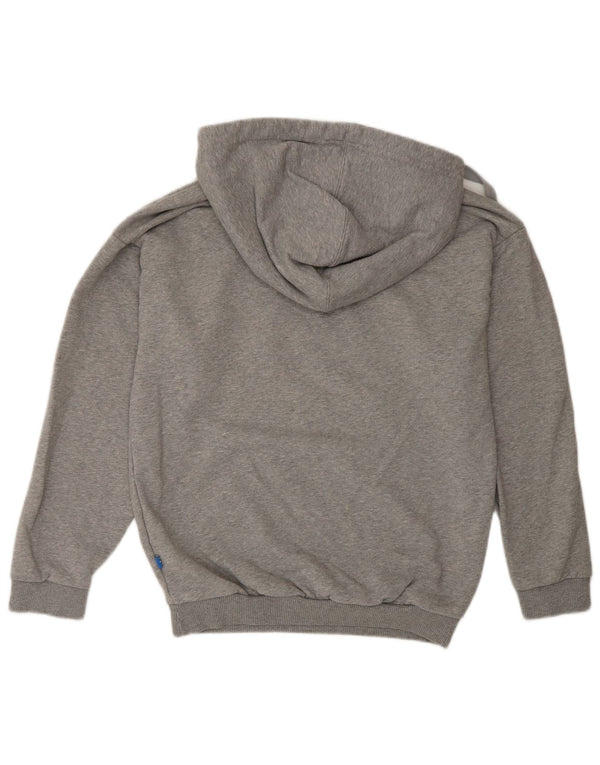 Adidas Pull à capuche surdimensionné graphique pour femme UK 6 XS Gris chiné en coton