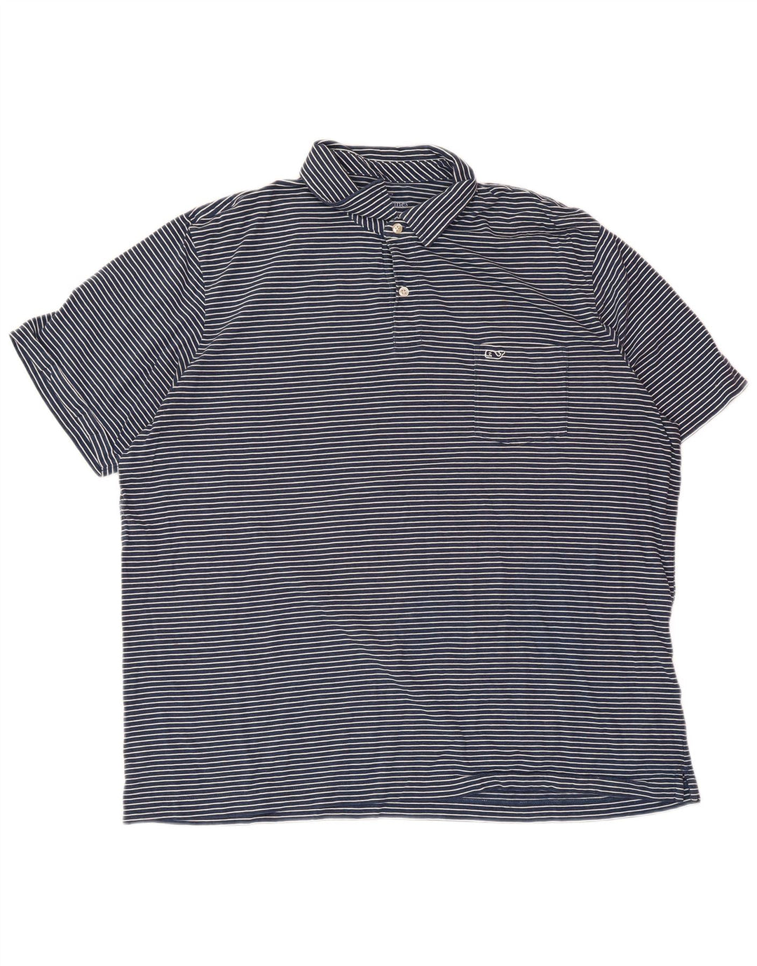 VINEYARD VINES Polo coupe classique pour homme XL en coton à fines rayures bleu marine