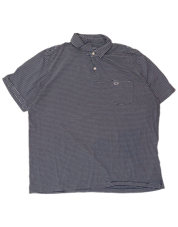 VINEYARD VINES Polo coupe classique pour homme XL en coton à fines rayures bleu marine