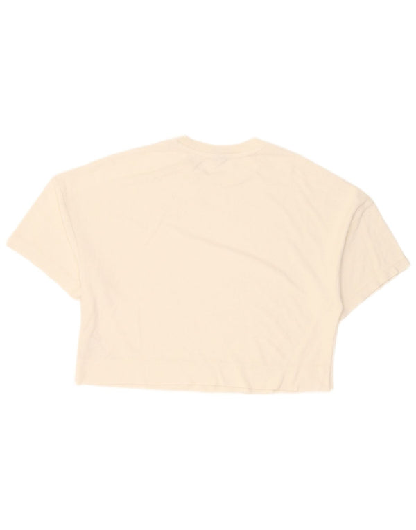 Puma T-shirt court pour femme UK 14 Coton blanc moyen