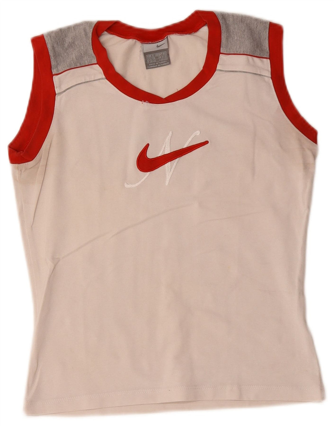 Nike Débardeur graphique pour femme UK 8/10 Small Blanc Colourblock