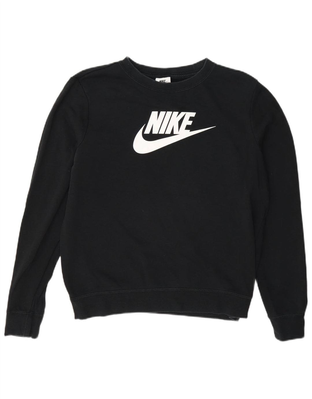 Nike Sweat-shirt surdimensionné graphique pour femme UK 10 Petit coton noir