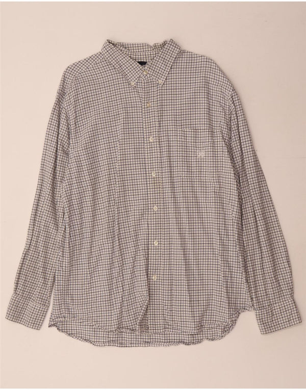 Chaps Chemise Homme XL Blanc Carreaux Coton