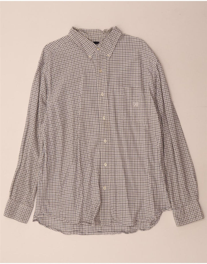 Chaps Chemise Homme XL Blanc Carreaux Coton