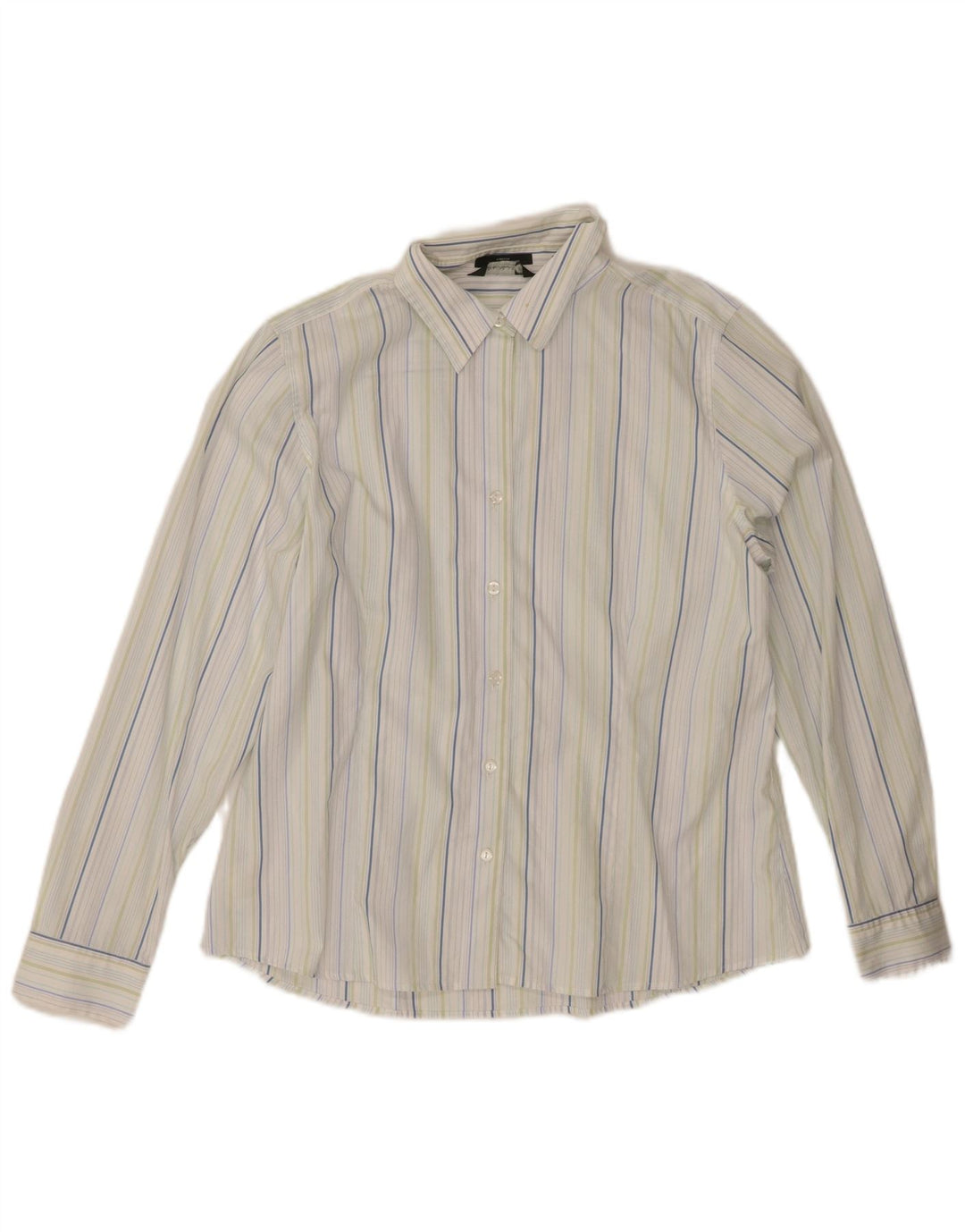EDDIE BAUER Womens Shirt UK 16 Large Blue Striped Cotton