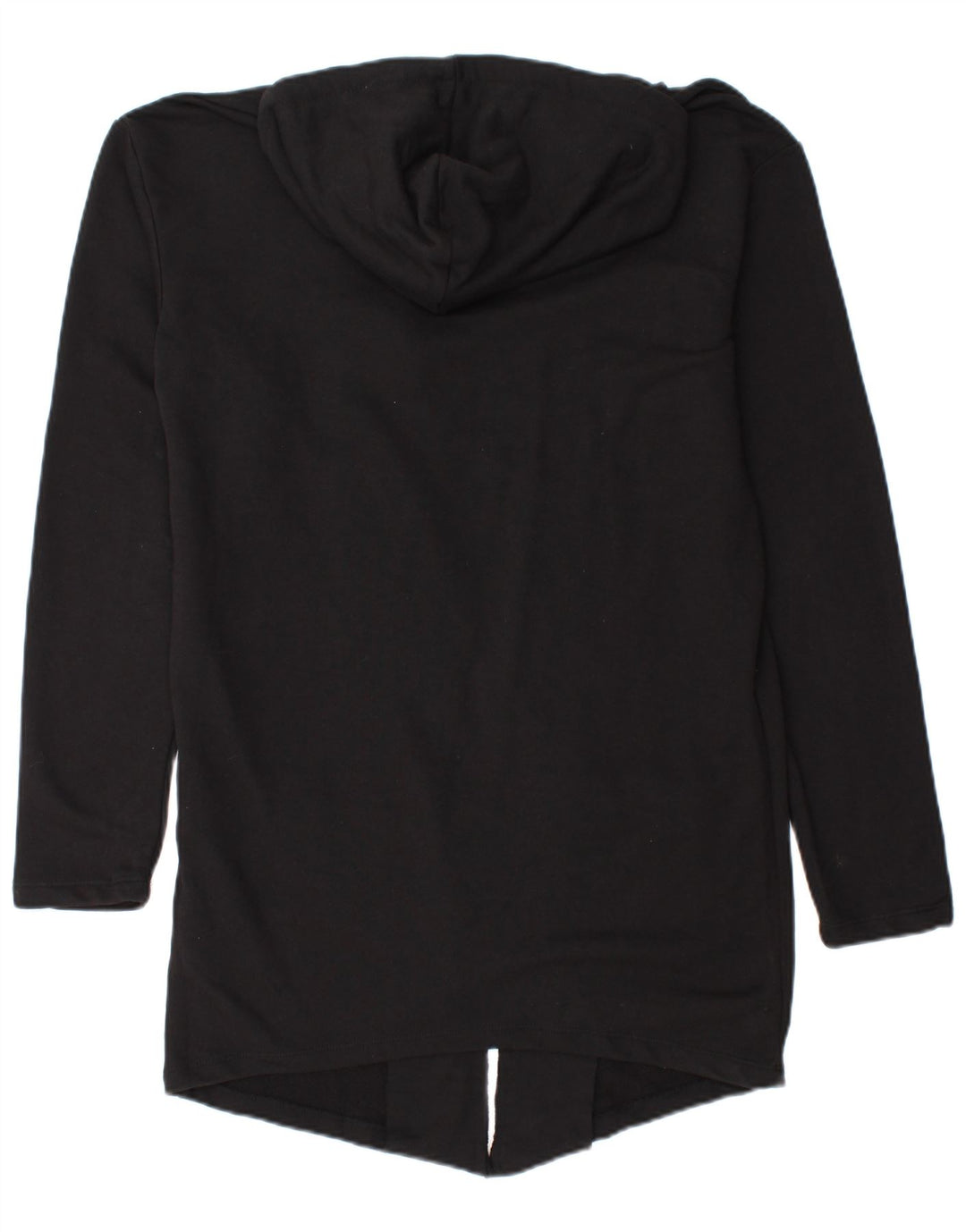 ZARA Femme Longline Cardigan à capuche Pull UK 10 Petit Noir Coton