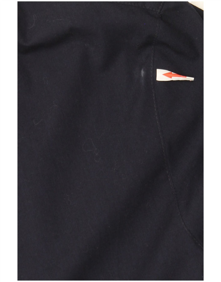 vintage Femmes Surdimensionné Réversible Pardessus UK 18 XL Bleu Marine