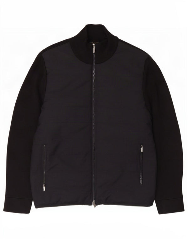 Massimo Dutti Veste Bomber Homme UK 42 XL Coton Noir