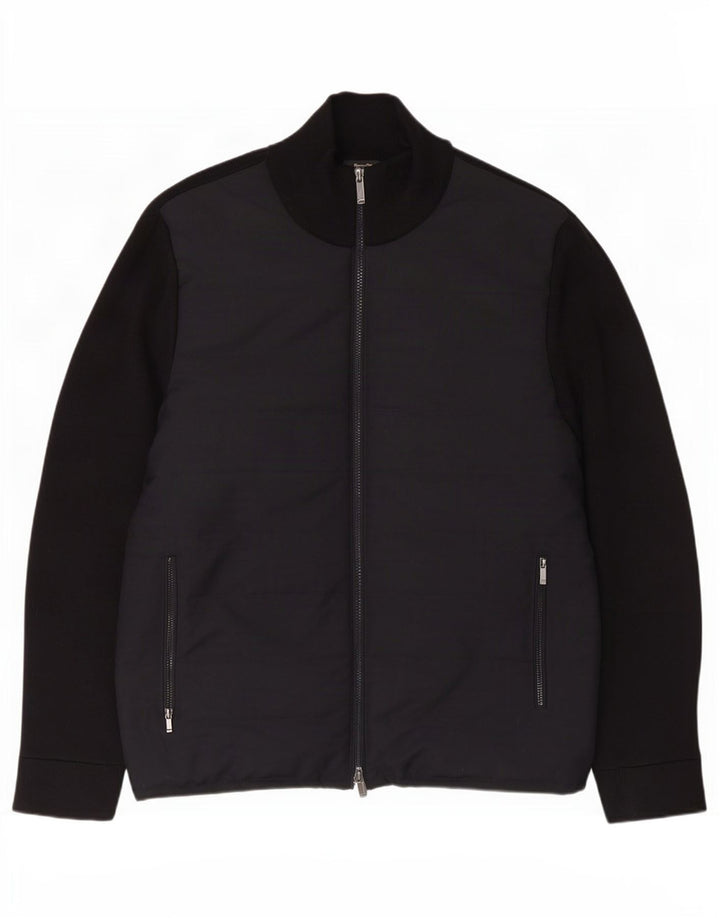 Massimo Dutti Veste Bomber Homme UK 42 XL Coton Noir