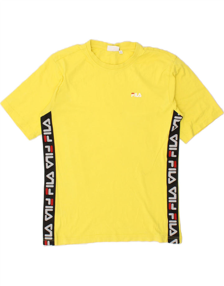 FILA Mens Graphic T-Shirt Top Small Yellow Cotton Vintage Fila and Second-Hand Fila from Messina Hembry 