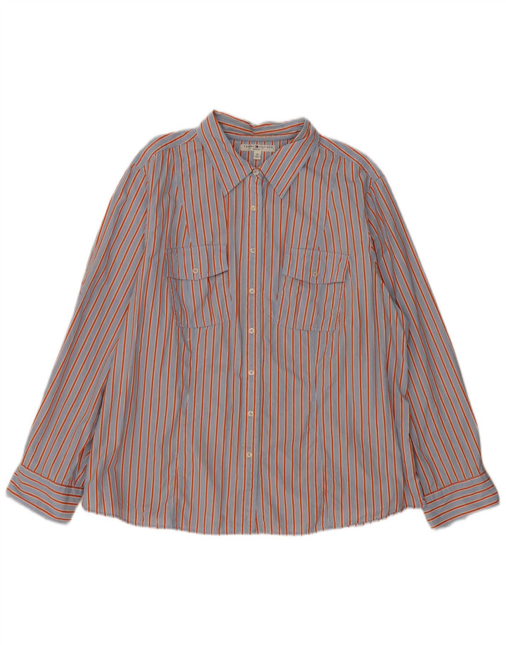 TOMMY HILFIGER Chemise Femme US 20 3XL Bleu Rayé Coton