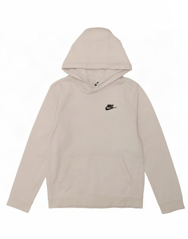 Nike Boys Hoodie Jumper 12-13 Years Large White Cotton
