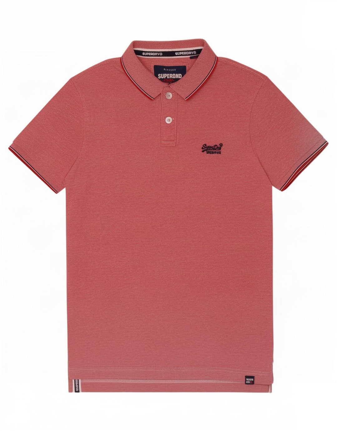 Superdry Polo Homme Rose Moyen Coton