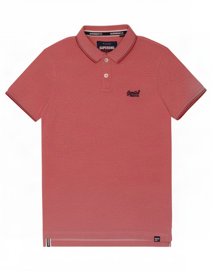 Superdry Polo Homme Rose Moyen Coton