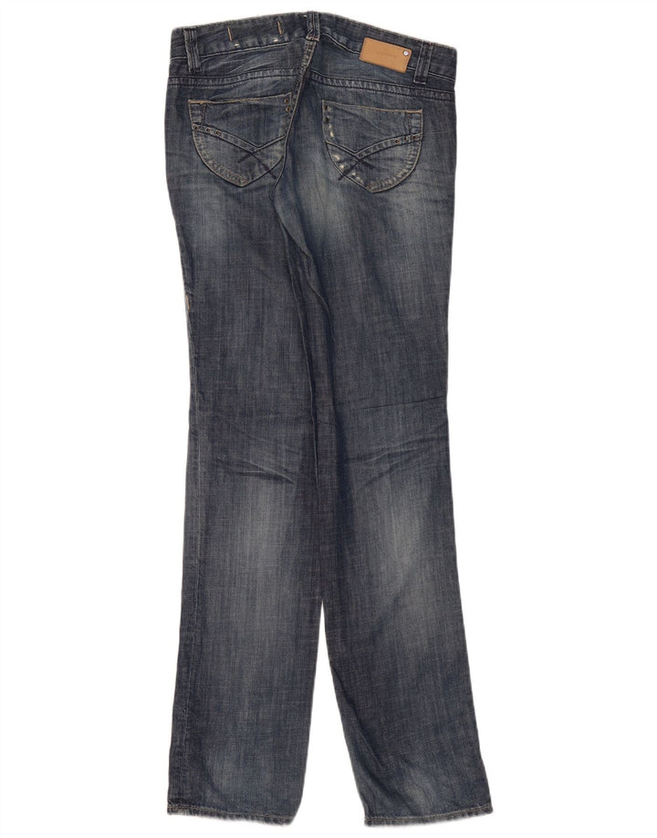 Gas Jean droit femme effet vieilli W27 L34 bleu coton